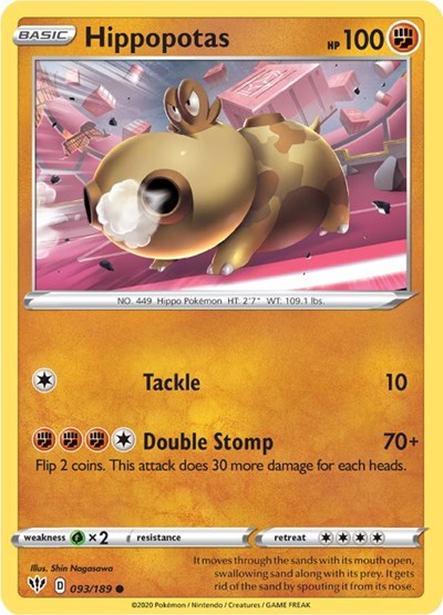 Hippopotas (SWSH03: Darkness Ablaze) Light Play
