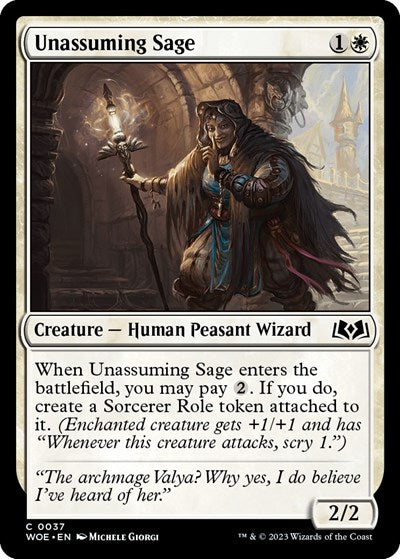 Unassuming Sage (Wilds of Eldraine) Light Play Foil