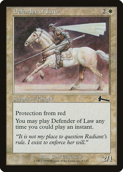 Defender of Law (Urza's Legacy) Light Play