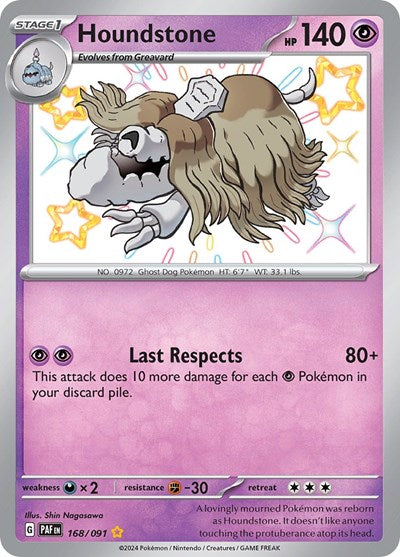 Houndstone - 168 (SV: Paldean Fates) Light Play Holofoil
