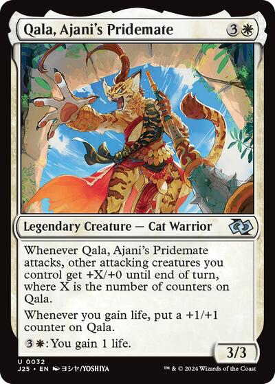 Qala, Ajani's Pridemate (Anime) (Foundations Jumpstart) Light Play