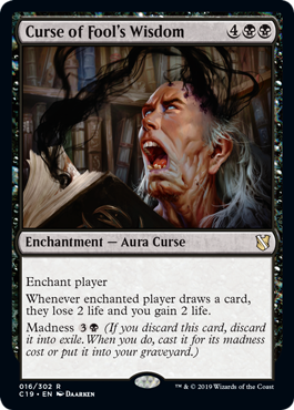 Curse of Fool's Wisdom (Commander 2019) Light Play