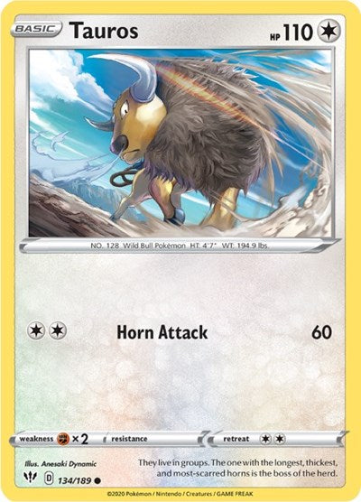 Tauros (SWSH03: Darkness Ablaze) Light Play