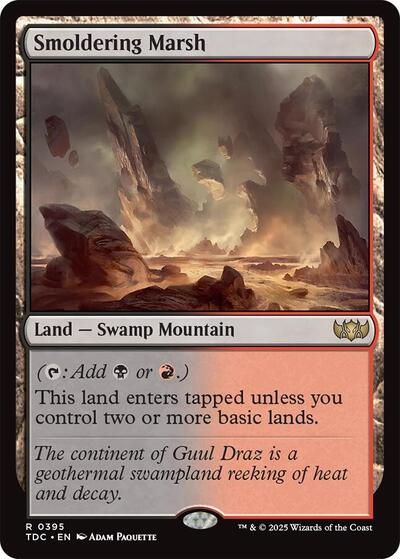 Smoldering Marsh (Commander: Tarkir: Dragonstorm) Light Play