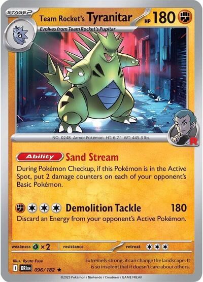 Team Rocket's Tyranitar (SV10: Destined Rivals) Light Play Holofoil