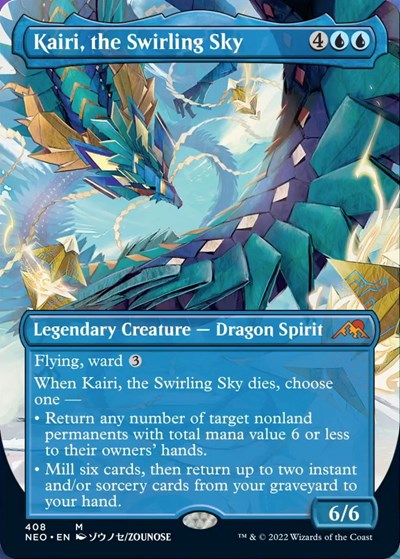 Kairi, the Swirling Sky (Borderless) (Kamigawa: Neon Dynasty) Light Play Foil