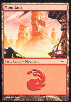Mountain (302) (Mirrodin) Light Play