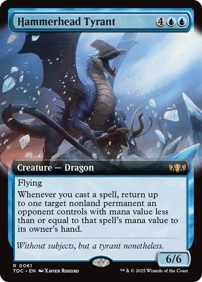 Hammerhead Tyrant (Extended Art) (Commander: Tarkir: Dragonstorm) Light Play