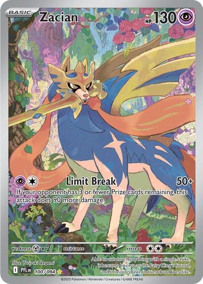 Zacian - 100 (ME02: Phantasmal Flames) Light Play Holofoil