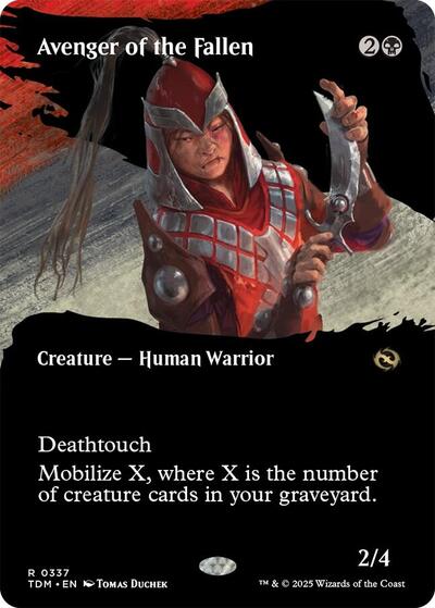 Avenger of the Fallen (Borderless) (Tarkir: Dragonstorm) Light Play