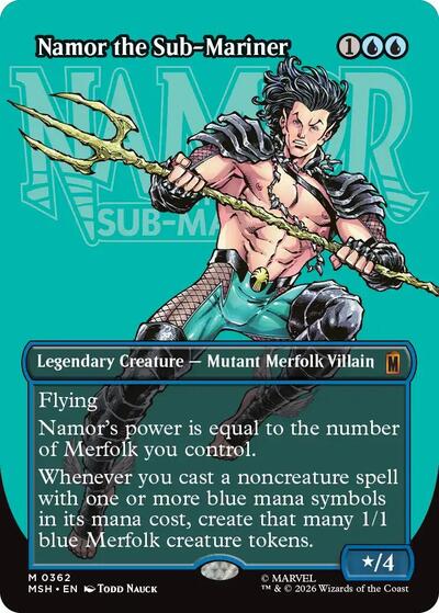 Namor the Sub-Mariner (Borderless) (Marvel Super Heroes) Light Play Foil