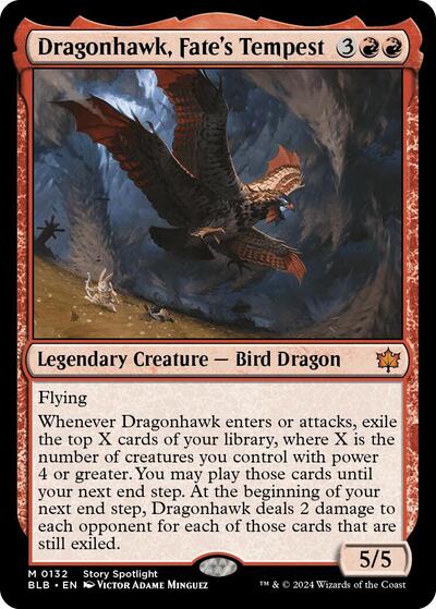 Dragonhawk, Fate's Tempest (Bloomburrow) Light Play Foil