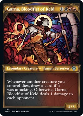 Garna, Bloodfist of Keld (Showcase) (Dominaria United) Light Play