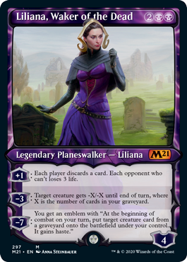 Liliana, Waker of the Dead (Showcase) (Magic 2021 Core Set) Light Play Foil