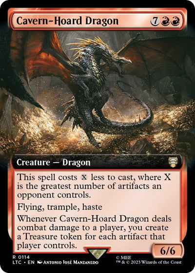 Cavern-Hoard Dragon (Extended Art) (Commander: The Lord of the Rings: Tales of Middle-earth) Near Mint