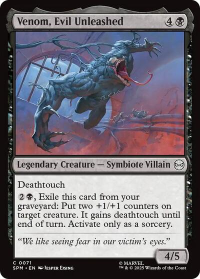 Venom, Evil Unleashed (Marvel's Spider-Man) Light Play Foil