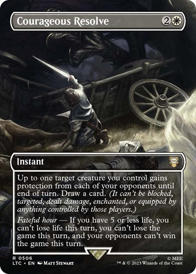 Courageous Resolve (Borderless) (Commander: The Lord of the Rings: Tales of Middle-earth) Light Play