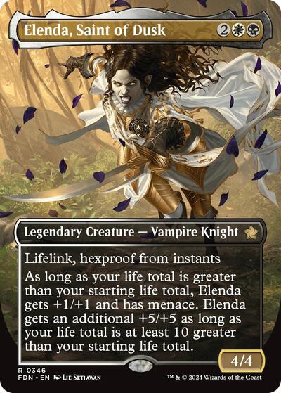 Elenda, Saint of Dusk (Borderless) (Foundations) Light Play Foil