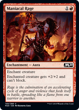Maniacal Rage (Magic 2020 Core Set) Light Play