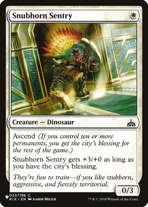 Snubhorn Sentry (The List) Light Play
