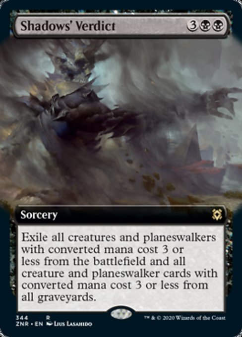 Shadows' Verdict (Extended Art) (Zendikar Rising) Light Play Foil