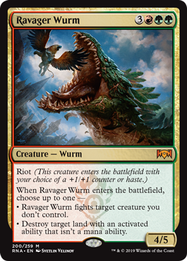 Ravager Wurm (Ravnica Allegiance) Light Play