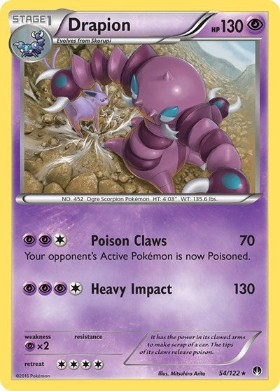 Drapion (XY - BREAKpoint) Damaged / Poor Reverse Holofoil