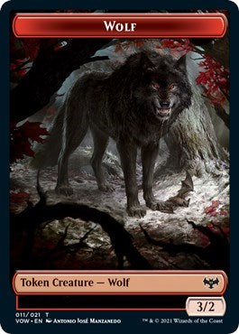 Wolf Token (011) (Innistrad: Crimson Vow) Light Play