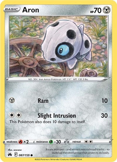 Aron (Crown Zenith) Near Mint Reverse Holofoil