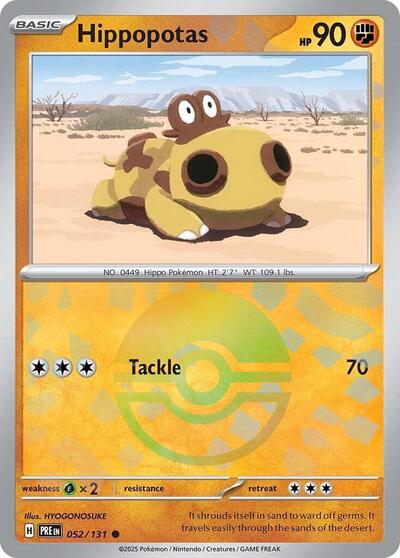 Hippopotas (Poke Ball Pattern) (SV: Prismatic Evolutions) Light Play Holofoil