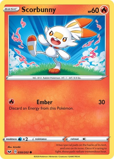 Scorbunny (030) (SWSH01: Sword & Shield Base Set) Medium Play