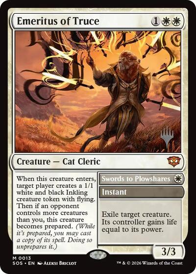 Emeritus of Truce (Promo Pack: Secrets of Strixhaven) Light Play