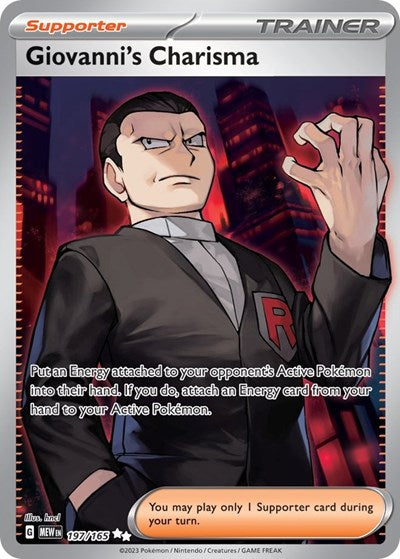 Giovanni's Charisma - 197 (Scarlet and Violet: 151) Light Play Holofoil