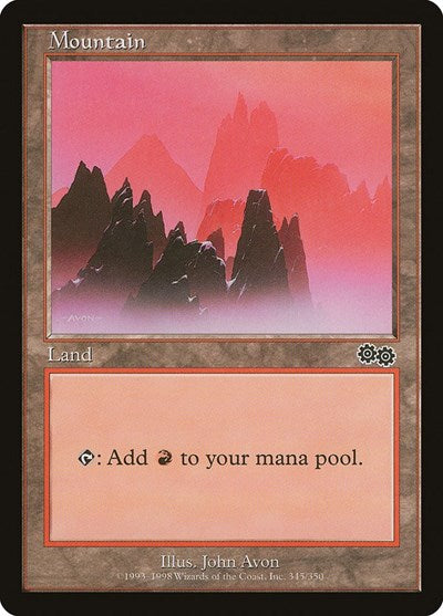 Mountain (345) (Urza's Saga) Light Play