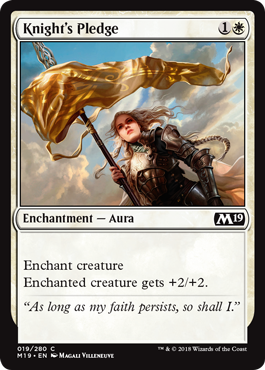 Knight's Pledge (Magic 2019 Core Set) Light Play