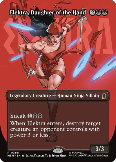 Elektra, Daughter of the Hand (Borderless) (366) (Marvel Super Heroes) Light Play