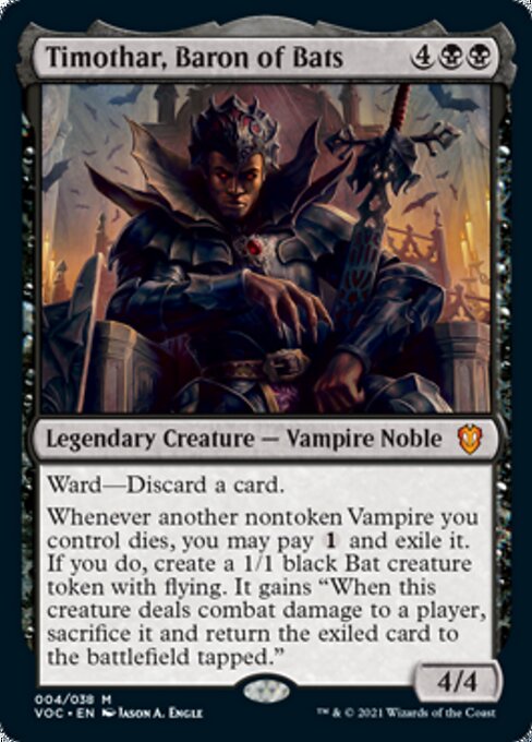 Timothar, Baron of Bats (Commander 2021 Crimson Vow) Light Play Foil