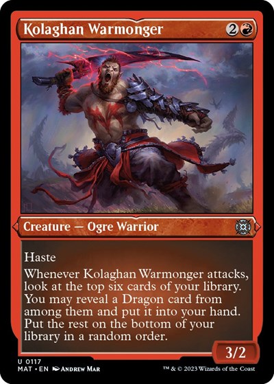 Kolaghan Warmonger (Foil Etched) (March of the Machine: The Aftermath) Light Play Foil