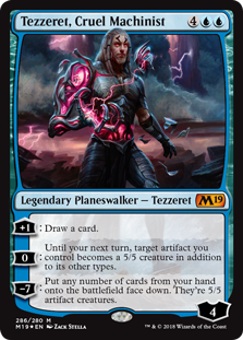 Tezzeret, Cruel Machinist (Magic 2019 Core Set) Light Play Foil