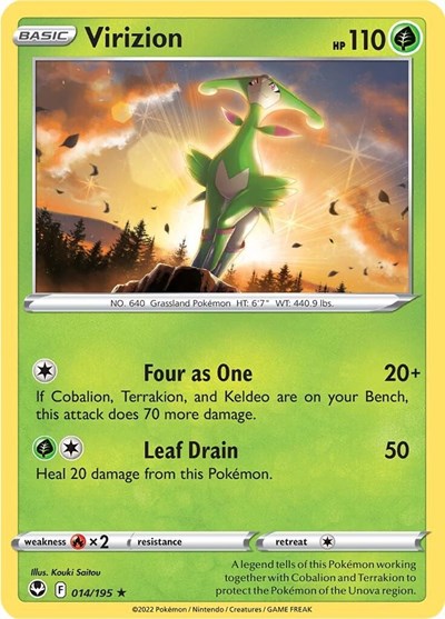 Virizion (SWSH12: Silver Tempest) Light Play Reverse Holofoil