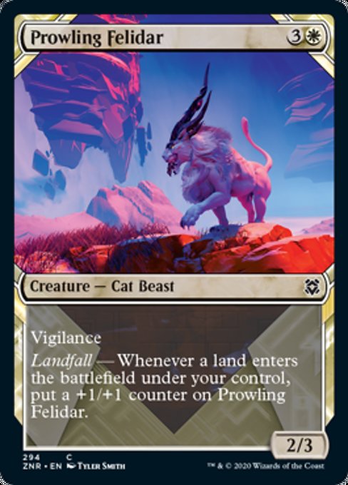 Prowling Felidar (Showcase) (Zendikar Rising) Light Play