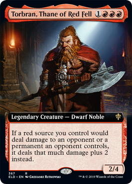 Torbran Thane of Red Fell (Extended Art) (Throne of Eldraine) Light Play