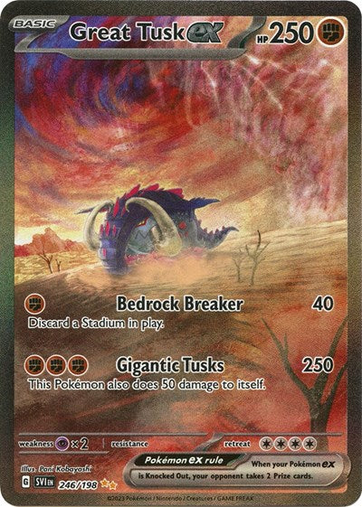 Great Tusk ex - 246 (Scarlet and Violet: Base Set) Light Play Holofoil
