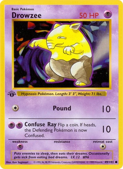 Drowzee (Base Set (Shadowless)) Damaged / Poor Unlimited