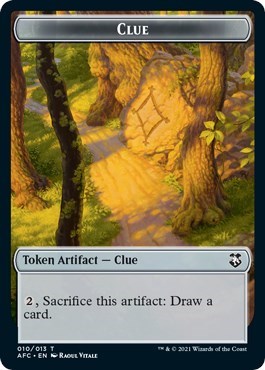 Clue / Goblin Double-sided Token (Commander: Adventures in the Forgotten Realms) Light Play