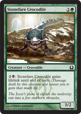 Stonefare Crocodile (Return to Ravnica) Light Play Foil