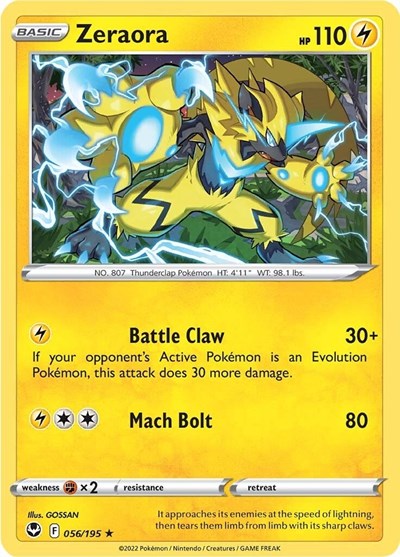 Zeraora (SWSH12: Silver Tempest) Light Play