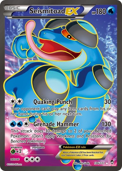 Seismitoad EX (106 Full Art) (XY - Furious Fists) Light Play Holofoil