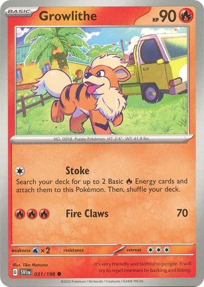 Growlithe - 031 (Scarlet and Violet: Base Set) Light Play Reverse Holofoil