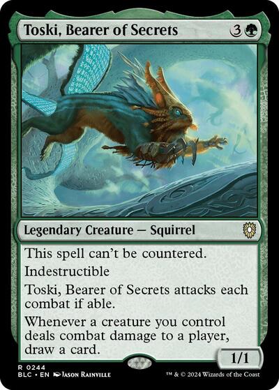 Toski, Bearer of Secrets (Commander: Bloomburrow) Light Play
